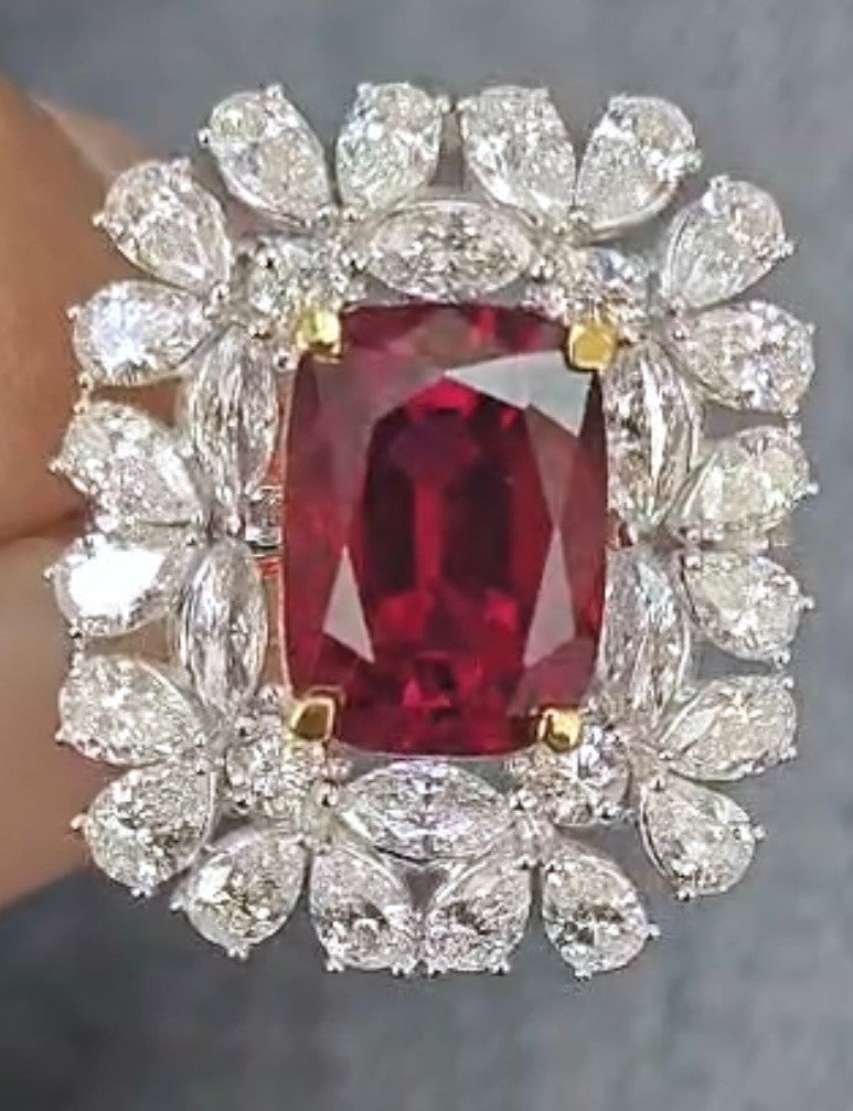 Unheated No Heat 5.19ct Thai Ruby Ring GIA - World Class!