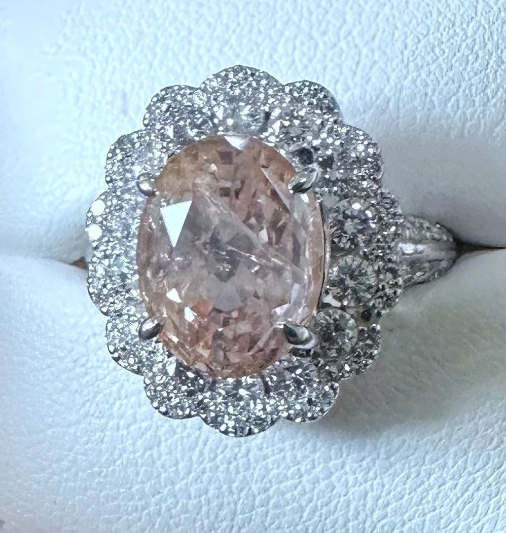 Unheated 9.78ct Padparadscha Sapphire No Heat Ring AIGS Cert- Impressive!