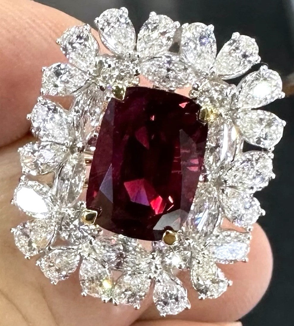 Unheated No Heat 5.19ct Thai Ruby Ring GIA - World Class!