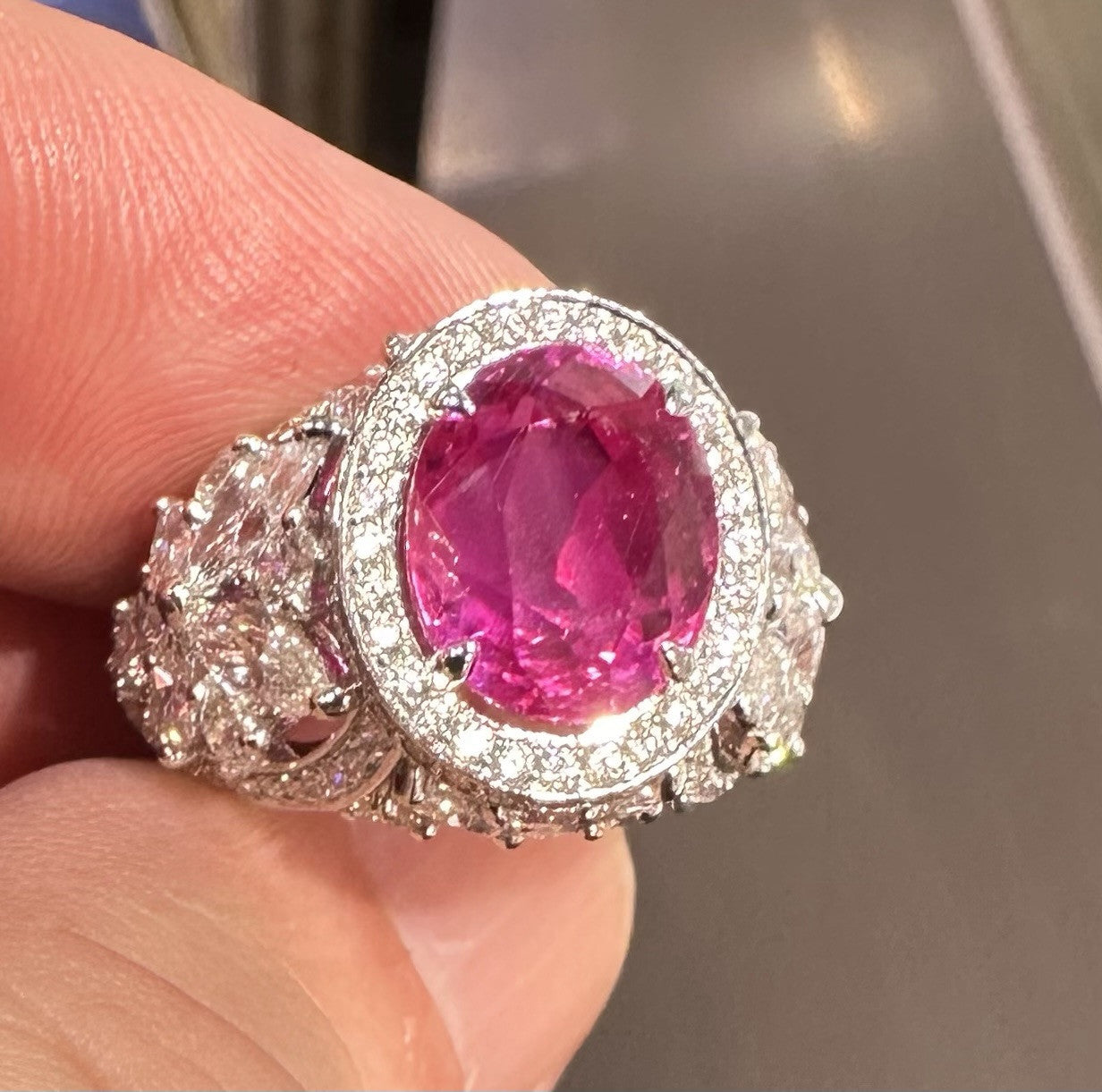 A Sensational Unheated No Heat 5.30ct Burma Burmese Ruby Ring GIA