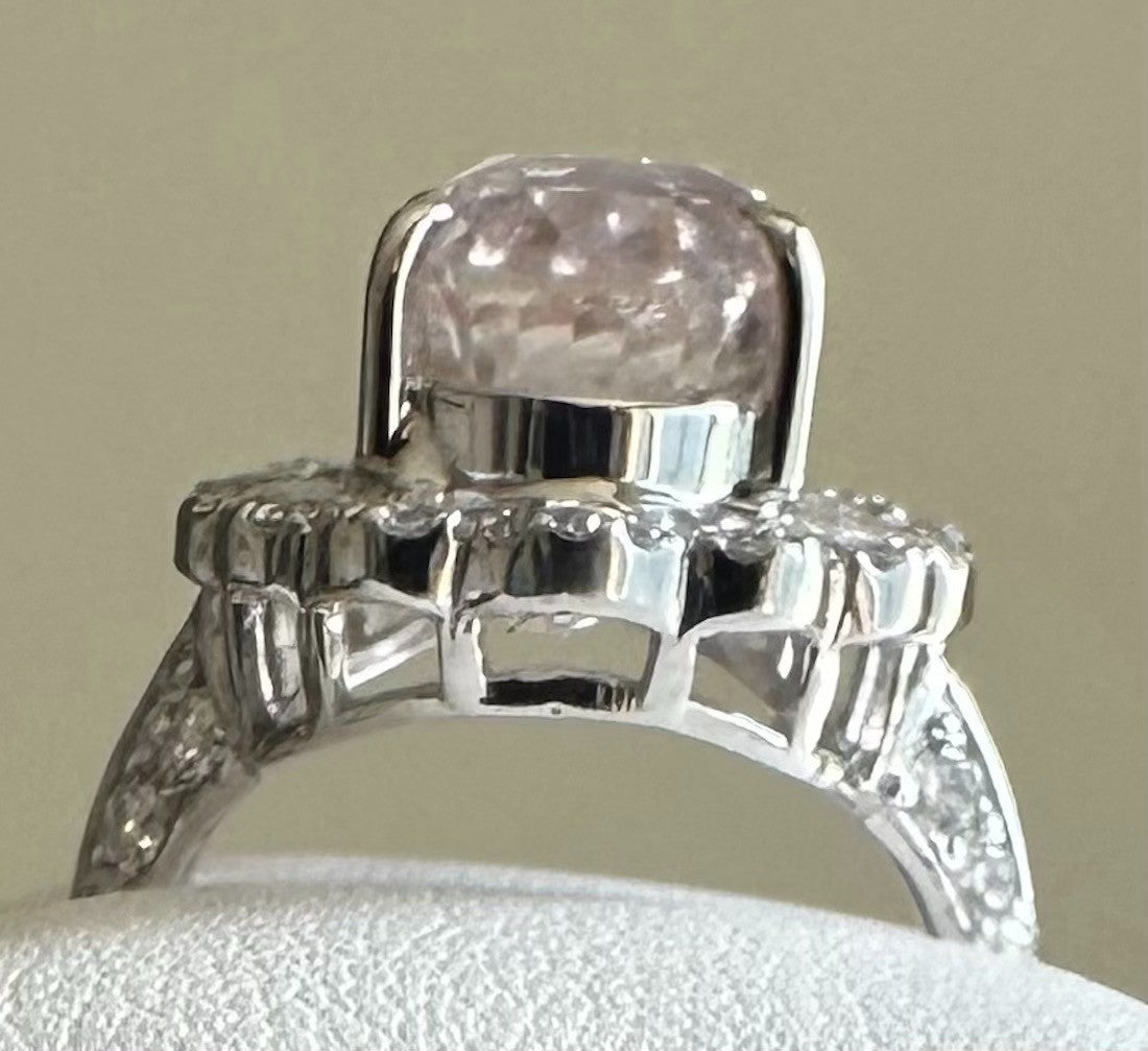 Unheated 9.78ct Padparadscha Sapphire No Heat Ring AIGS Cert- Impressive!