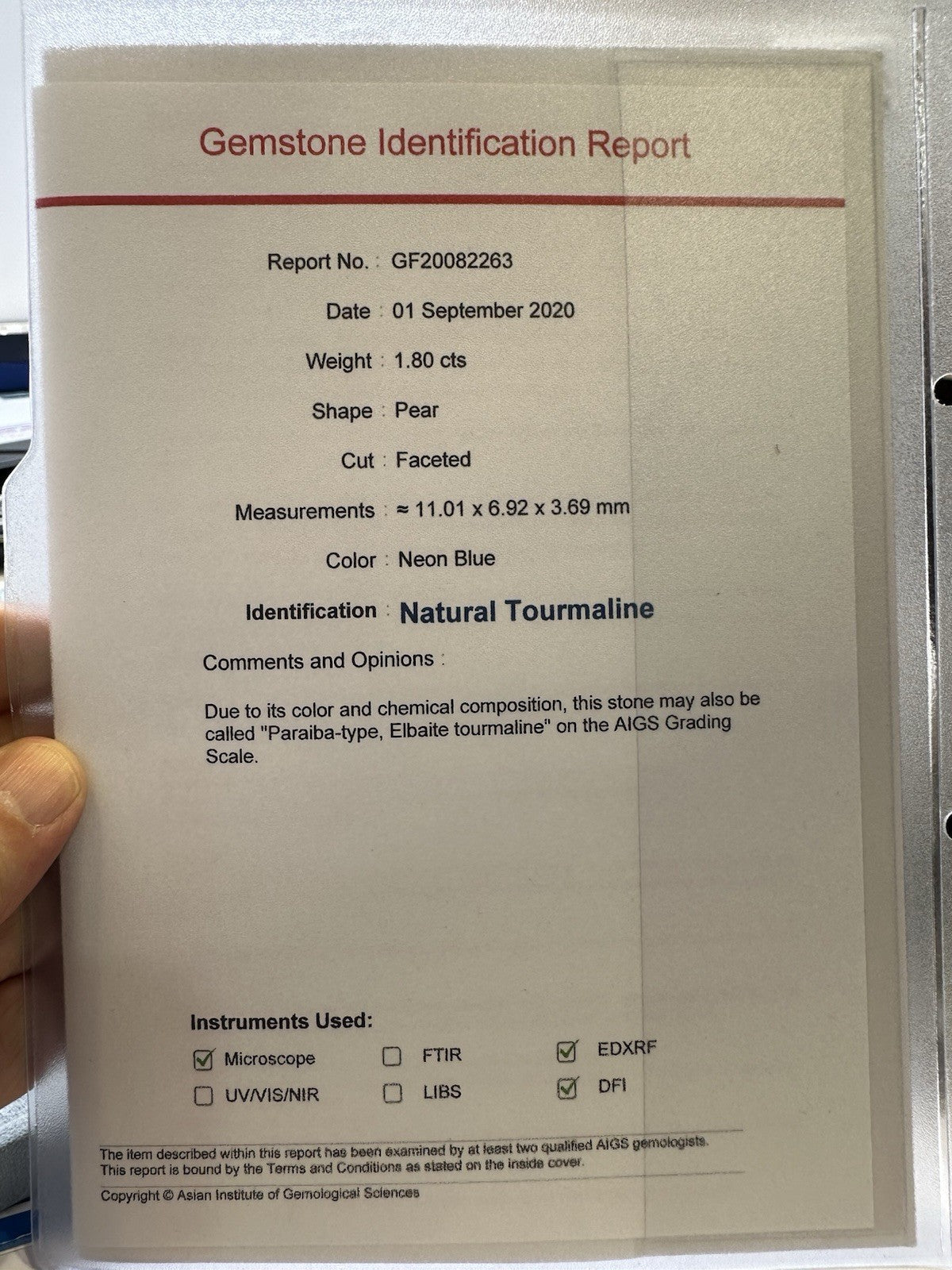 A Stunning 1.80ct Paraiba Tourmaline & Certificate