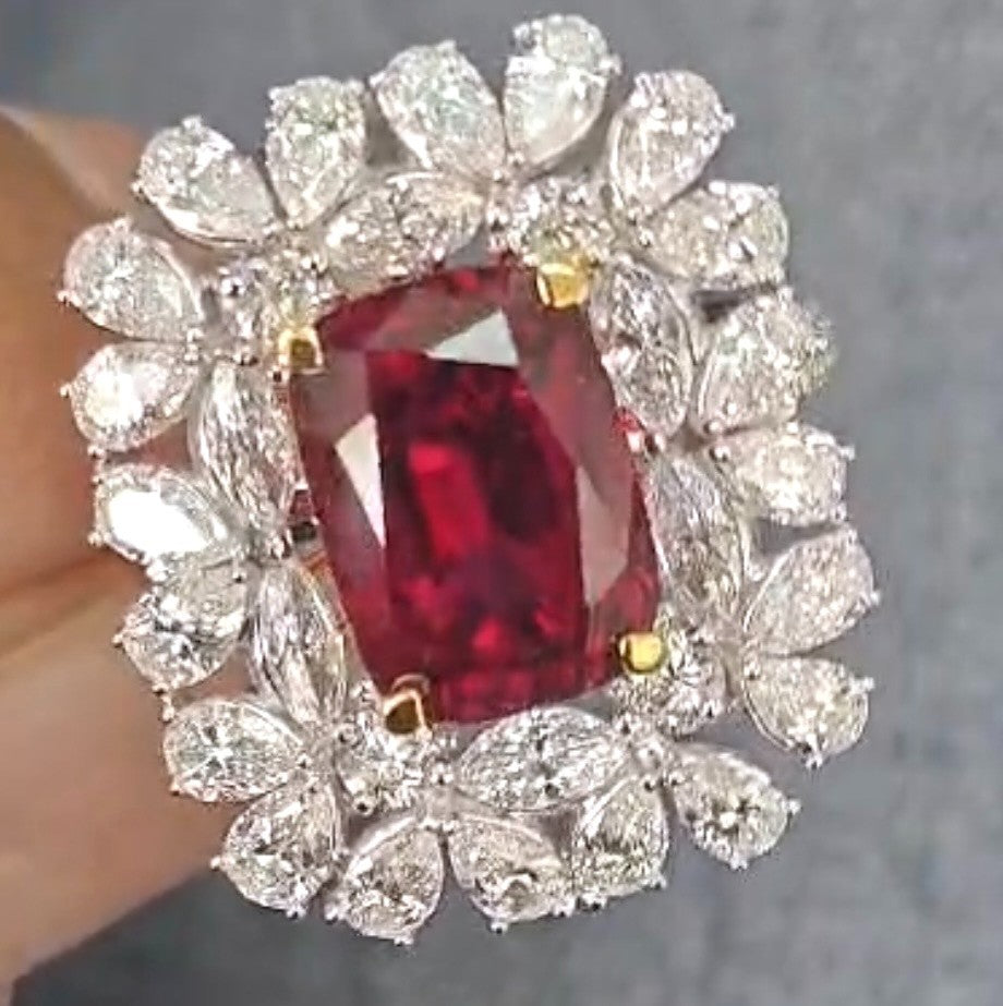 Unheated No Heat 5.19ct Thai Ruby Ring GIA - World Class!