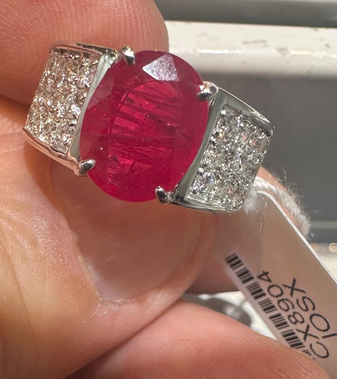 A Magnificent 3.21ct Burma Ruby & Diamond Platinum Ring