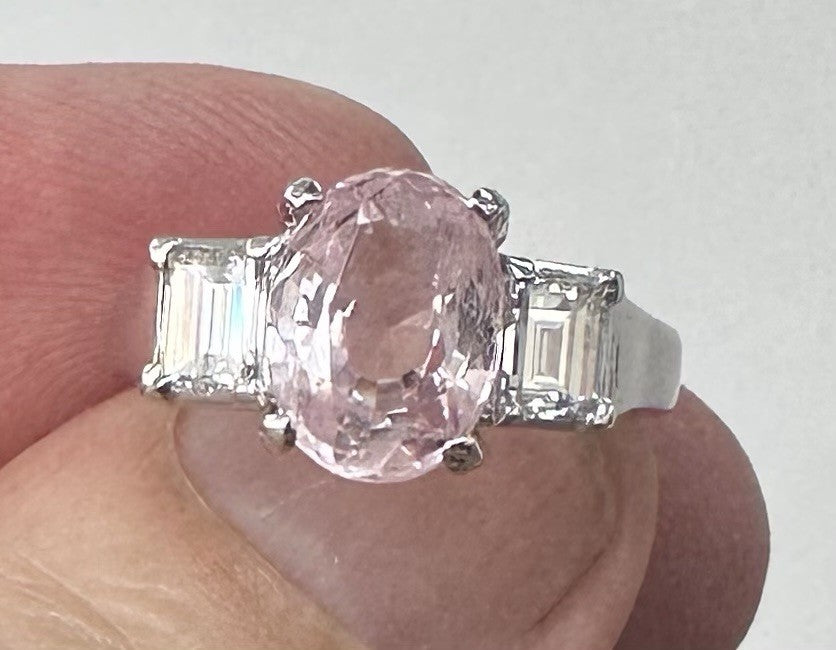 Sensational Unheated No Heat 3.06ct Padparadscha Sapphire Ring AIGS Certificate