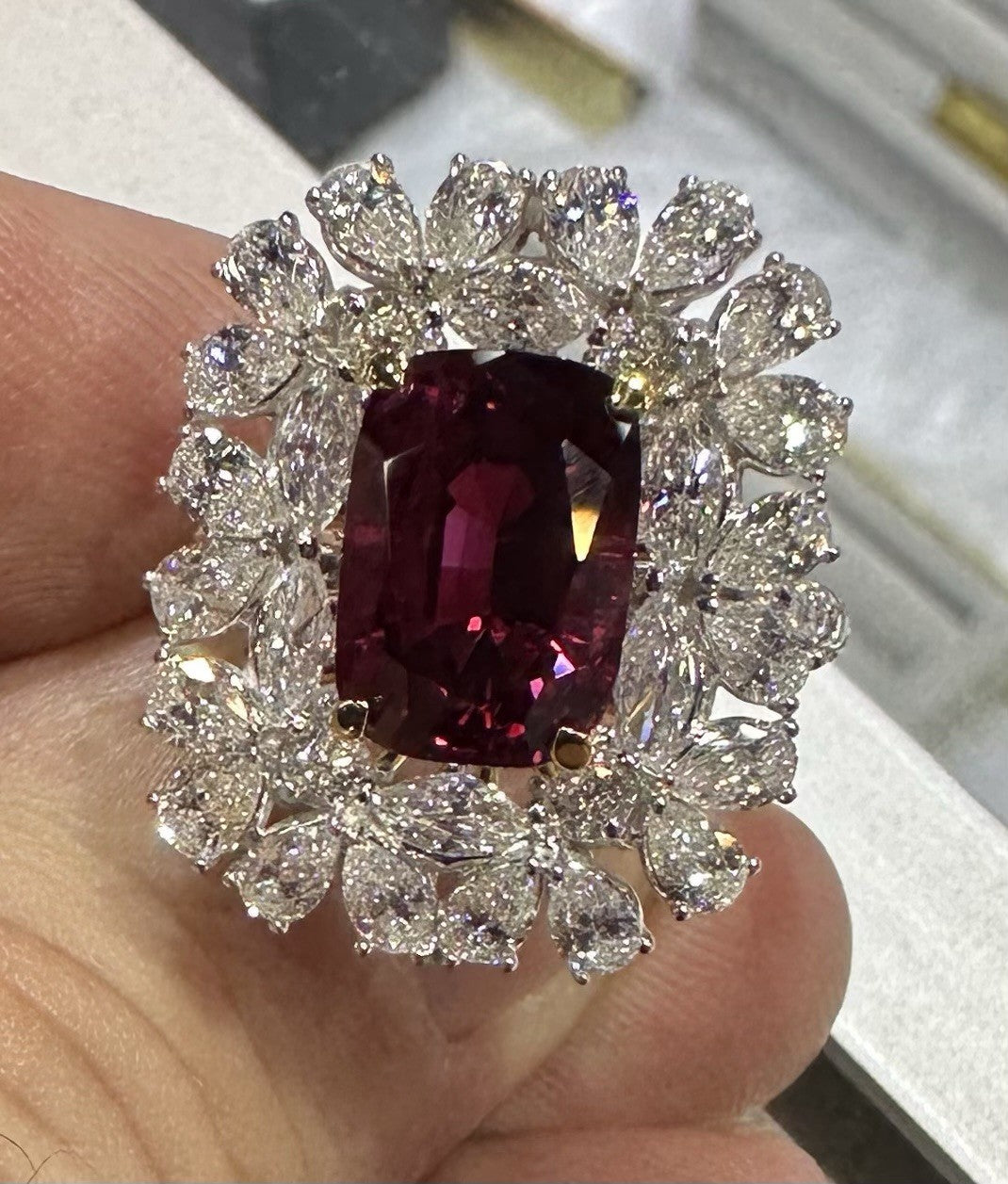 A Sensational Unheated No Heat 5.07ct Thai Ruby Ring GIA