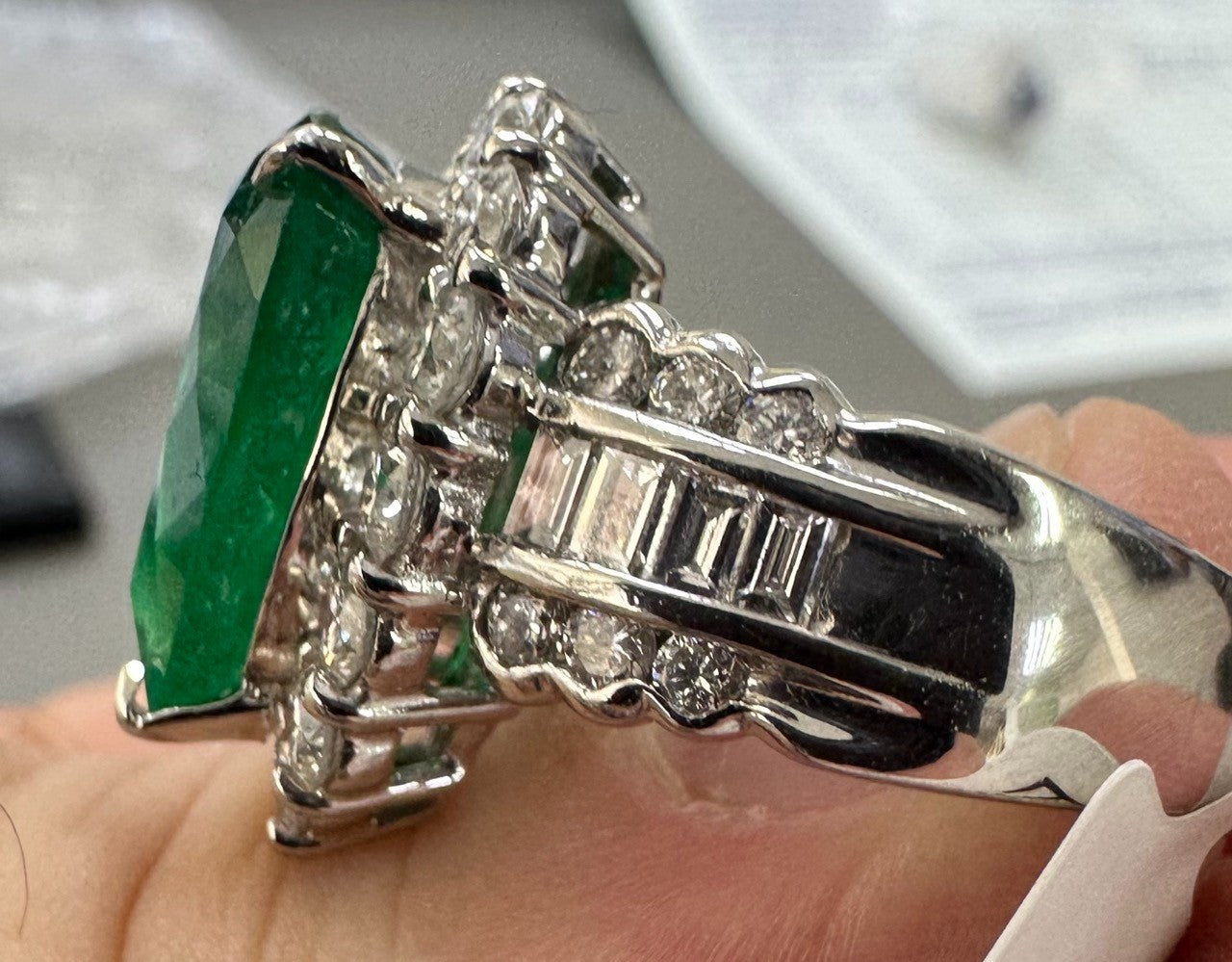 A Superb 6.30ct Muzo Colombia Emerald & Diamond Ring