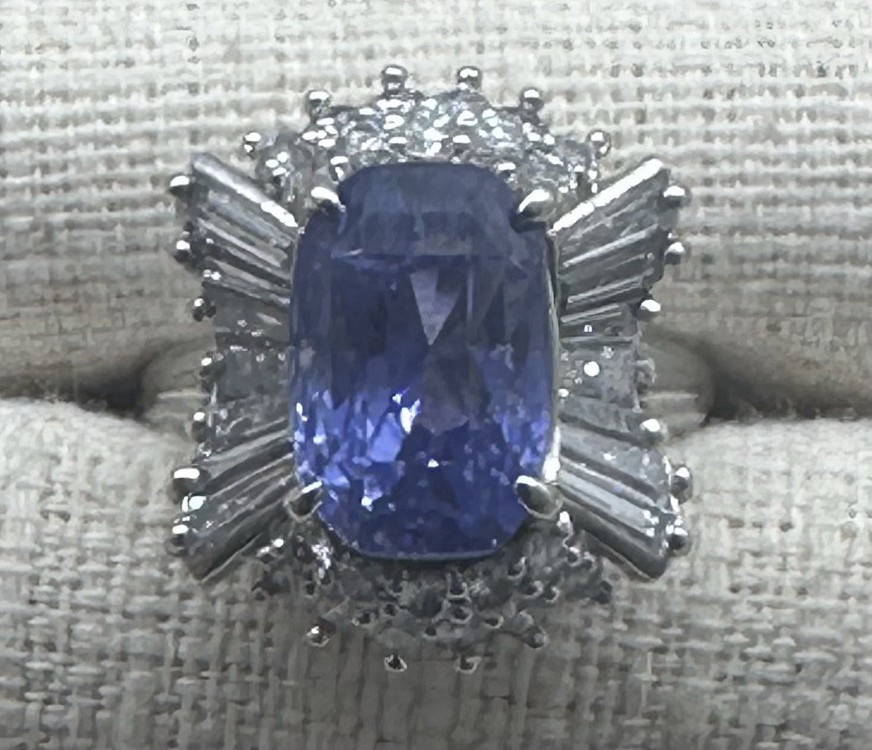 Unheated 7.38ct Blue Sapphire No Heat 18k & Diamond Ring & Cert - Stunning!