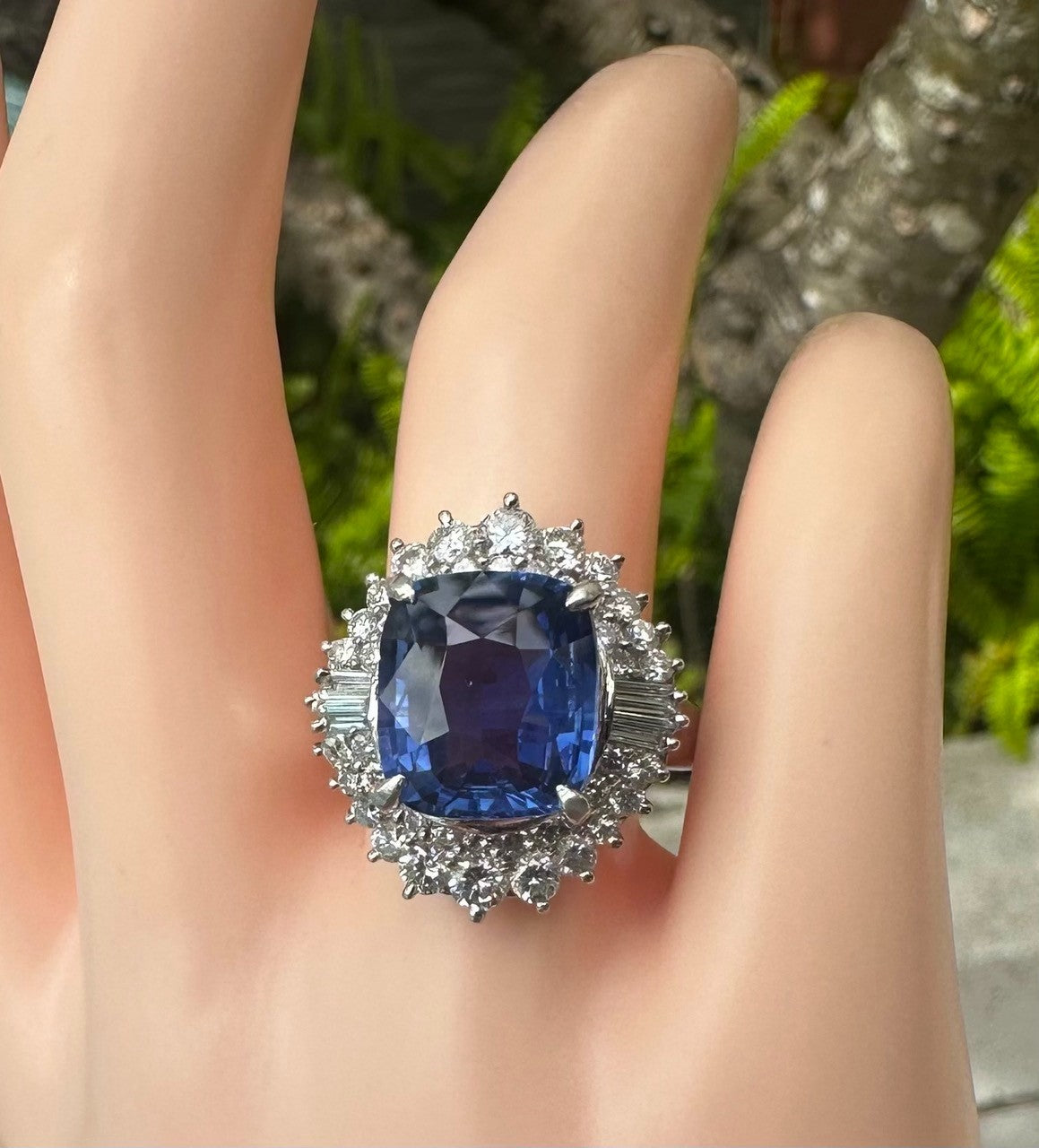 Unheated 6.00ct Blue Sapphire No Heat Platinum & Diamond Ring AIGS - Stunning!