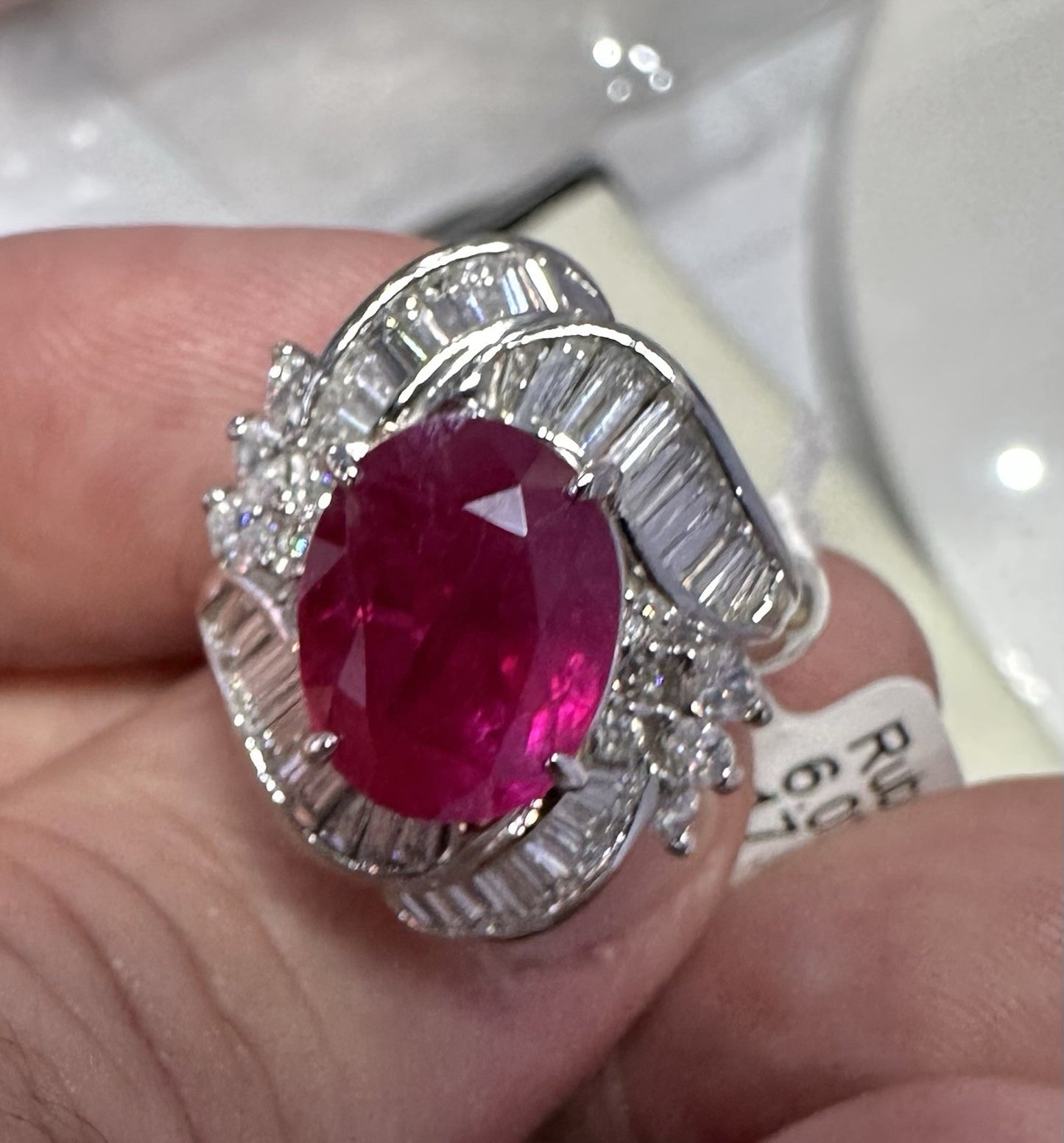 An Immense 6.02ct Burma Ruby & Diamond Ring GIA