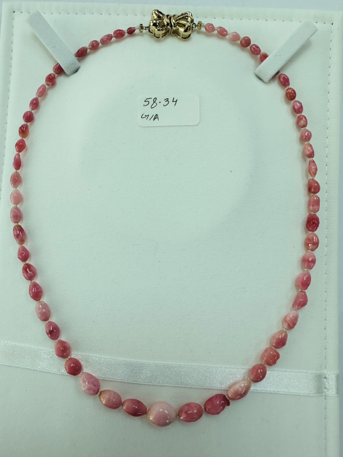 A Magnificent 58.34ct Conch Pearl Necklace GIA Certificate