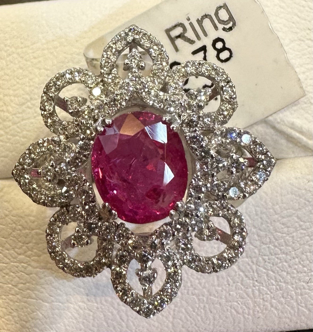 Beautiful Unheated No Heat 1.92ct Burma Ruby & Diamond Ring AIGS