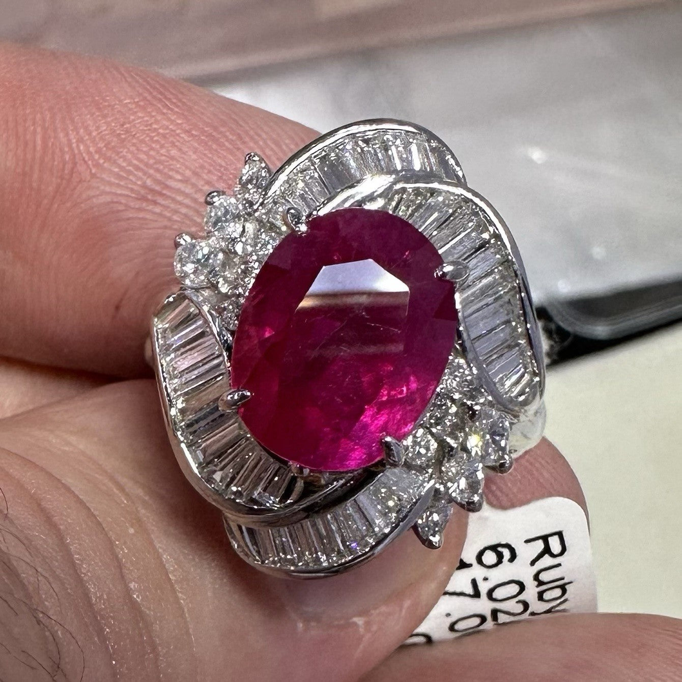 An Immense 6.02ct Burma Ruby & Diamond Ring GIA