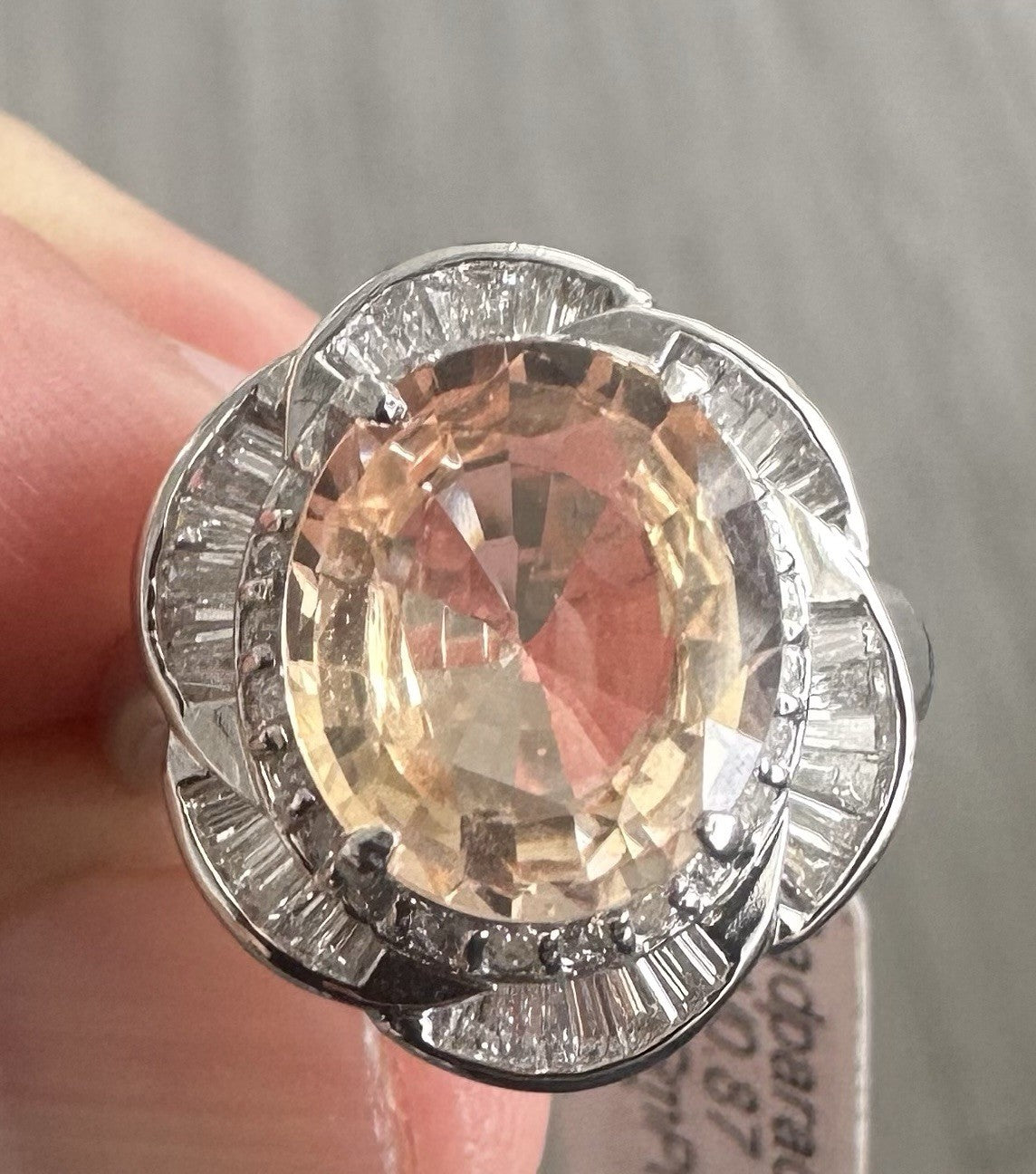 A Magnificent No Heat Unheated 4.71ct Padparadscha Sapphire Ring & AIGS Cert