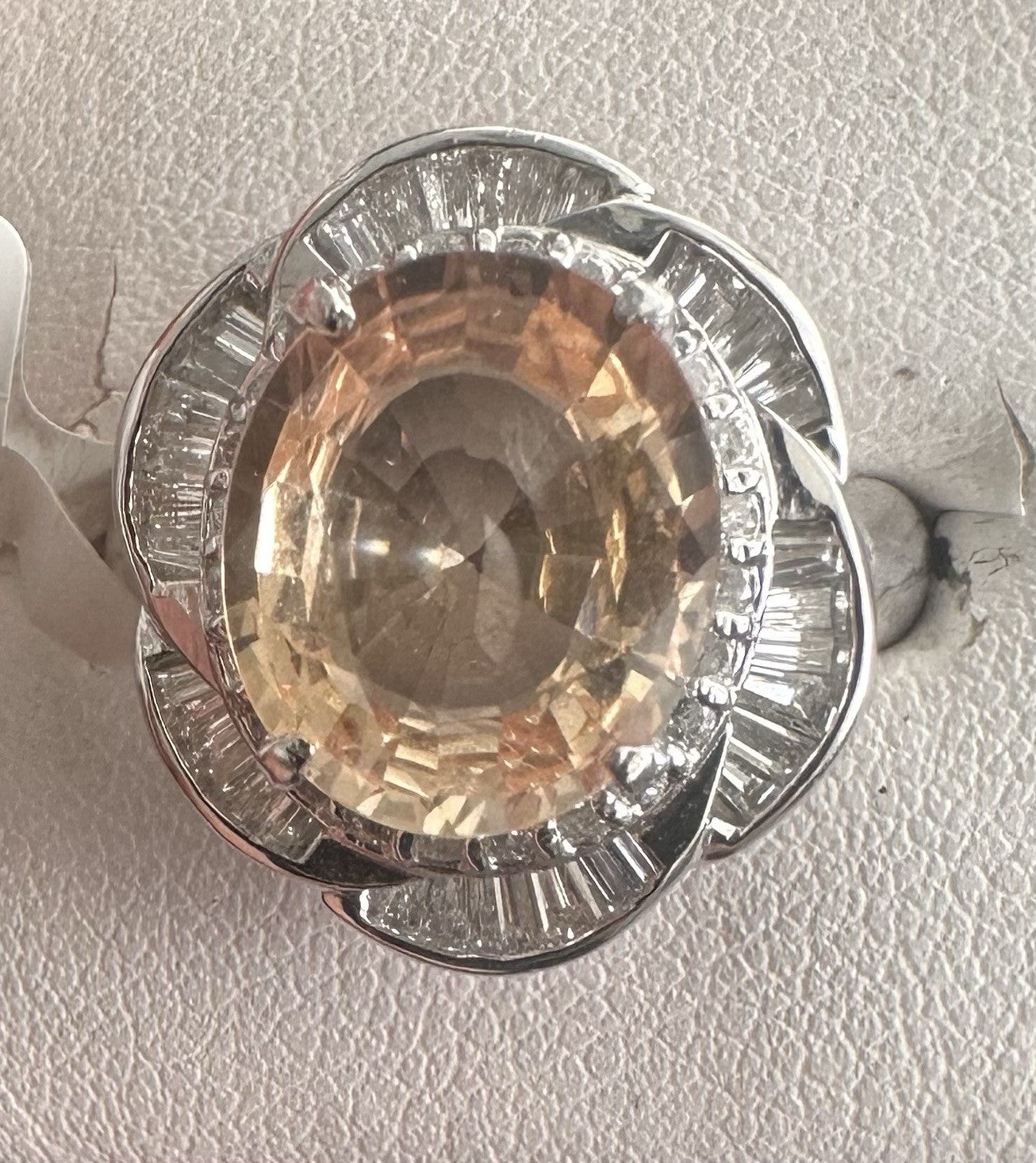 A Magnificent No Heat Unheated 4.71ct Padparadscha Sapphire Ring & AIGS Cert