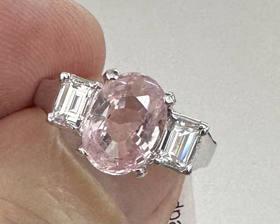 Sensational Unheated No Heat 3.06ct Padparadscha Sapphire Ring AIGS Certificate