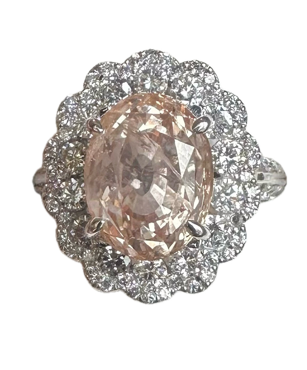 Unheated 9.78ct Padparadscha Sapphire No Heat Ring AIGS Cert- Impressive!
