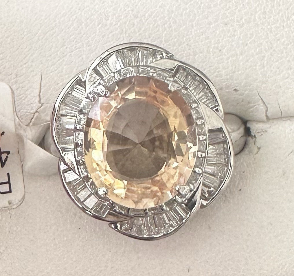 A Magnificent No Heat Unheated 4.71ct Padparadscha Sapphire Ring & AIGS Cert