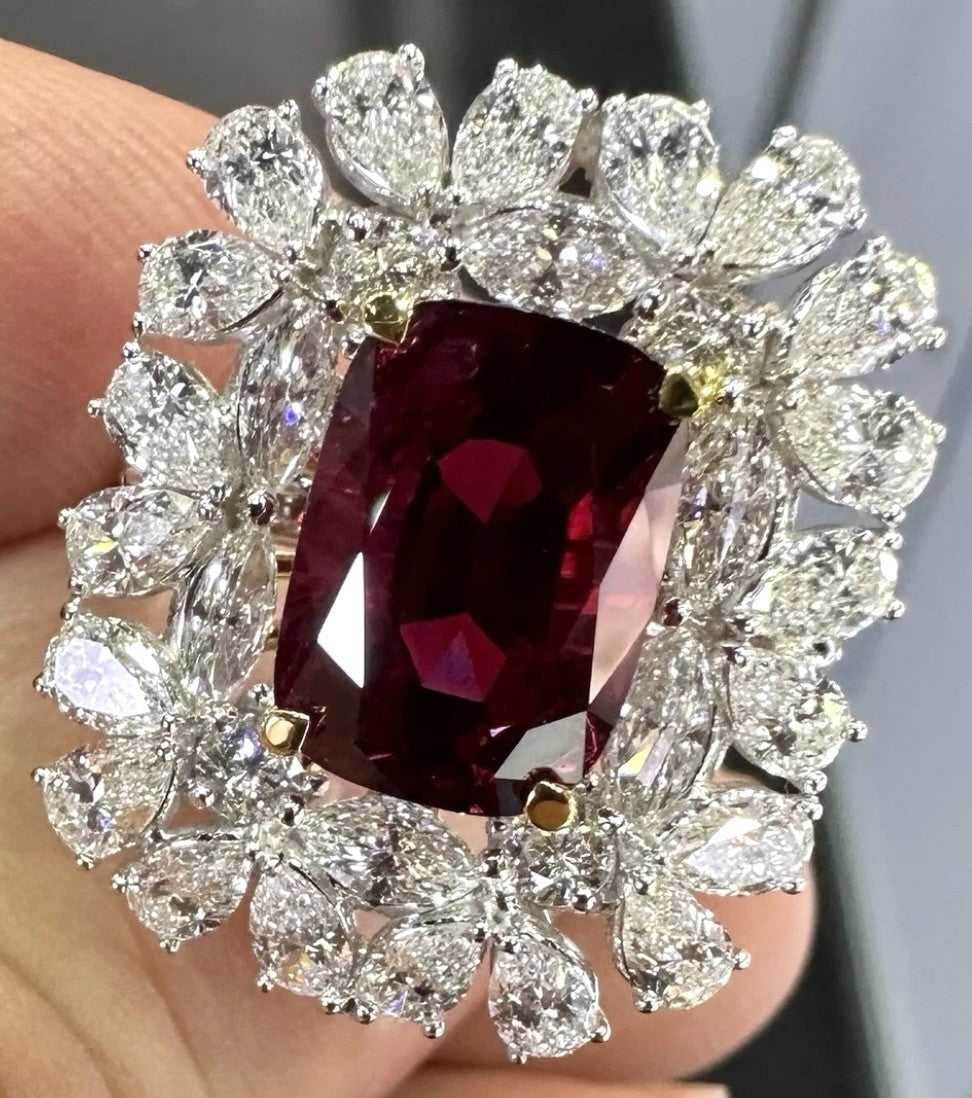 Unheated No Heat 5.19ct Thai Ruby Ring GIA - World Class!
