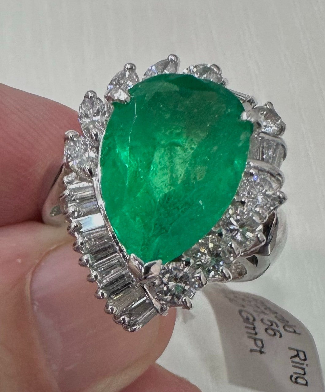 An Extraordinary 5.87ct Colombia Emerald & Diamond Platinum Ring