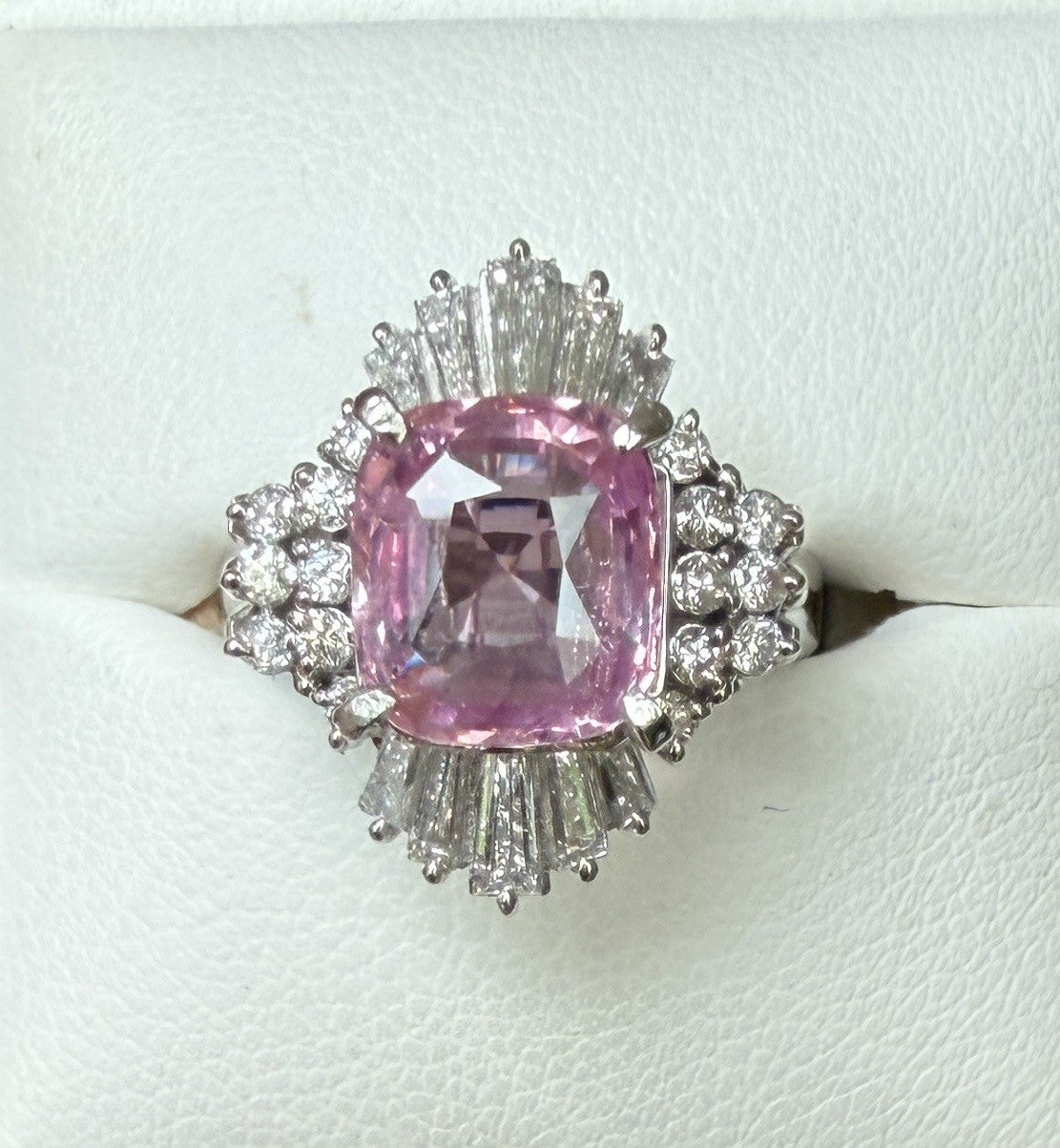 A Superb Unheated 3.64ct Padparadscha Sapphire No Heat Ring AIGS