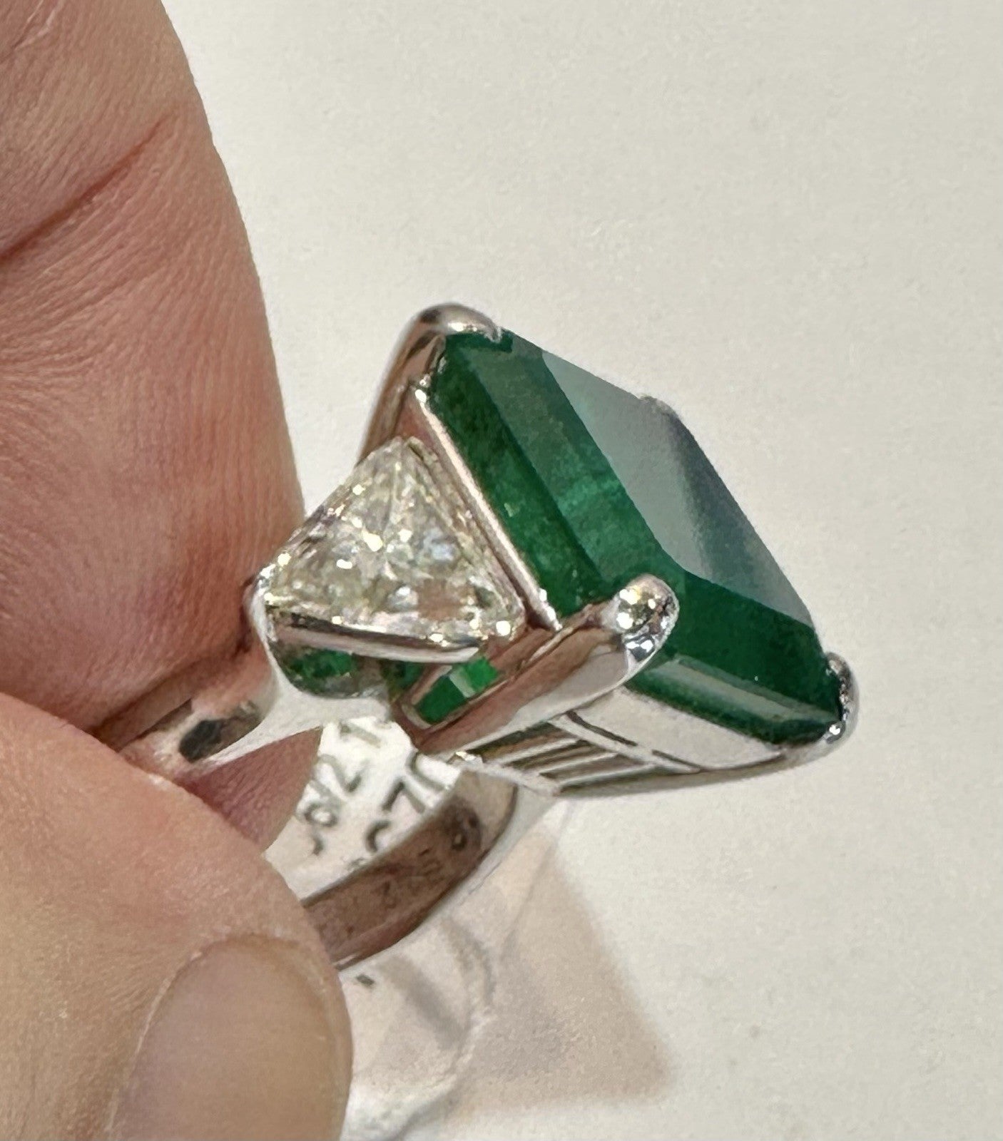 A Magnificent 12.86ct Muzo Colombia Emerald & Diamond Ring GRS