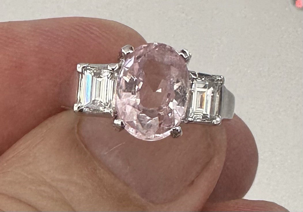 Sensational Unheated No Heat 3.06ct Padparadscha Sapphire Ring AIGS Certificate