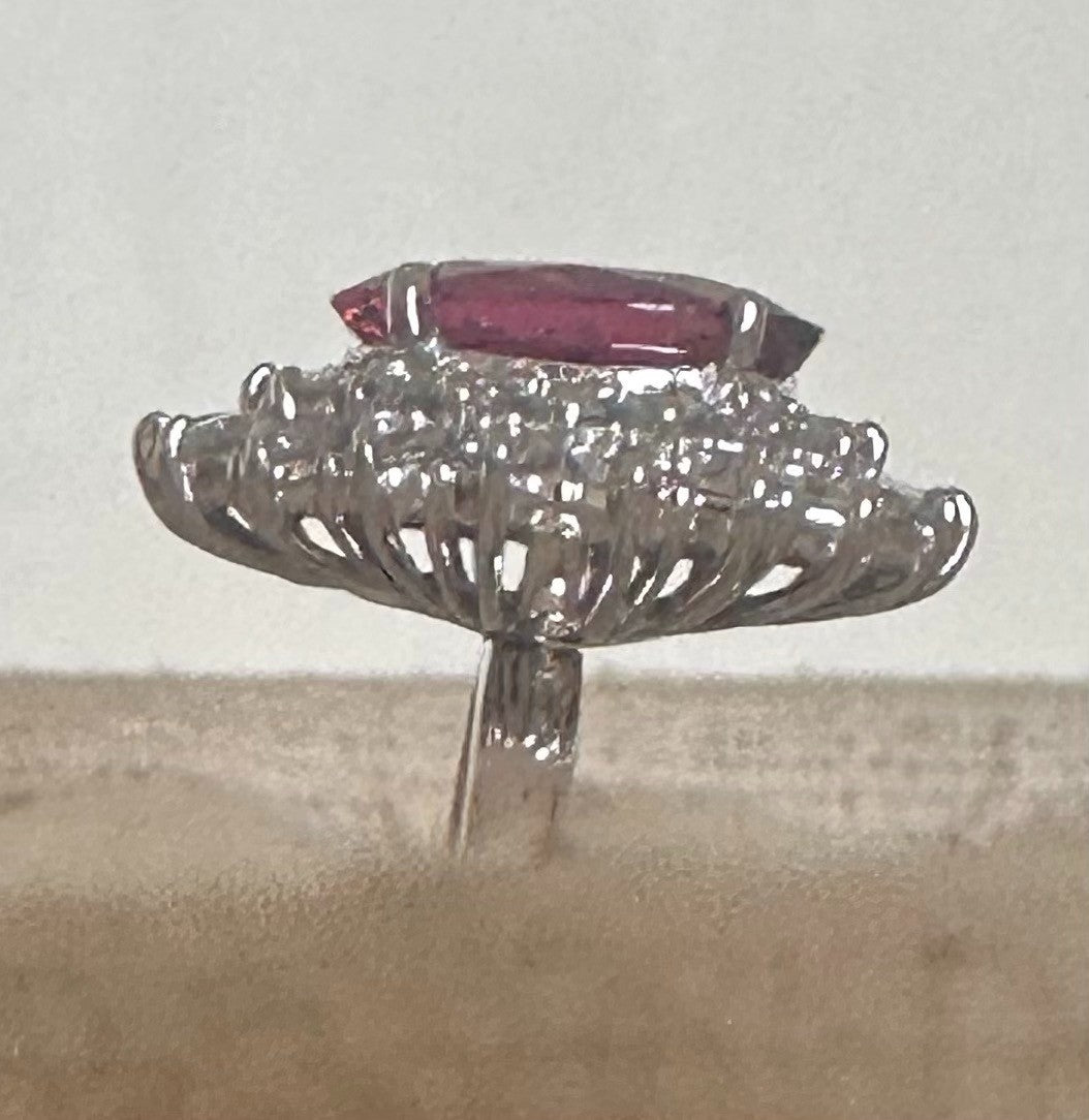 A Magnificent 3.03ct Unheated Burma Red Spinel & Diamond Ring