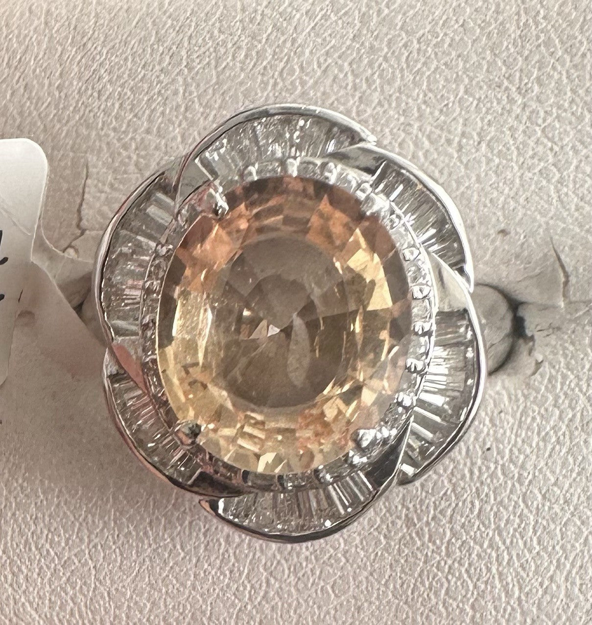 A Magnificent No Heat Unheated 4.71ct Padparadscha Sapphire Ring & AIGS Cert