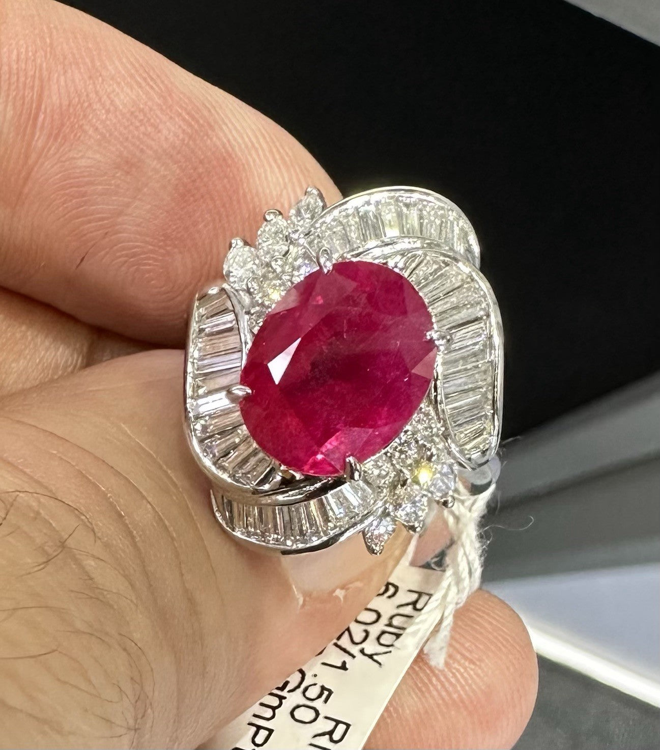 An Immense 6.02ct Burma Ruby & Diamond Ring GIA