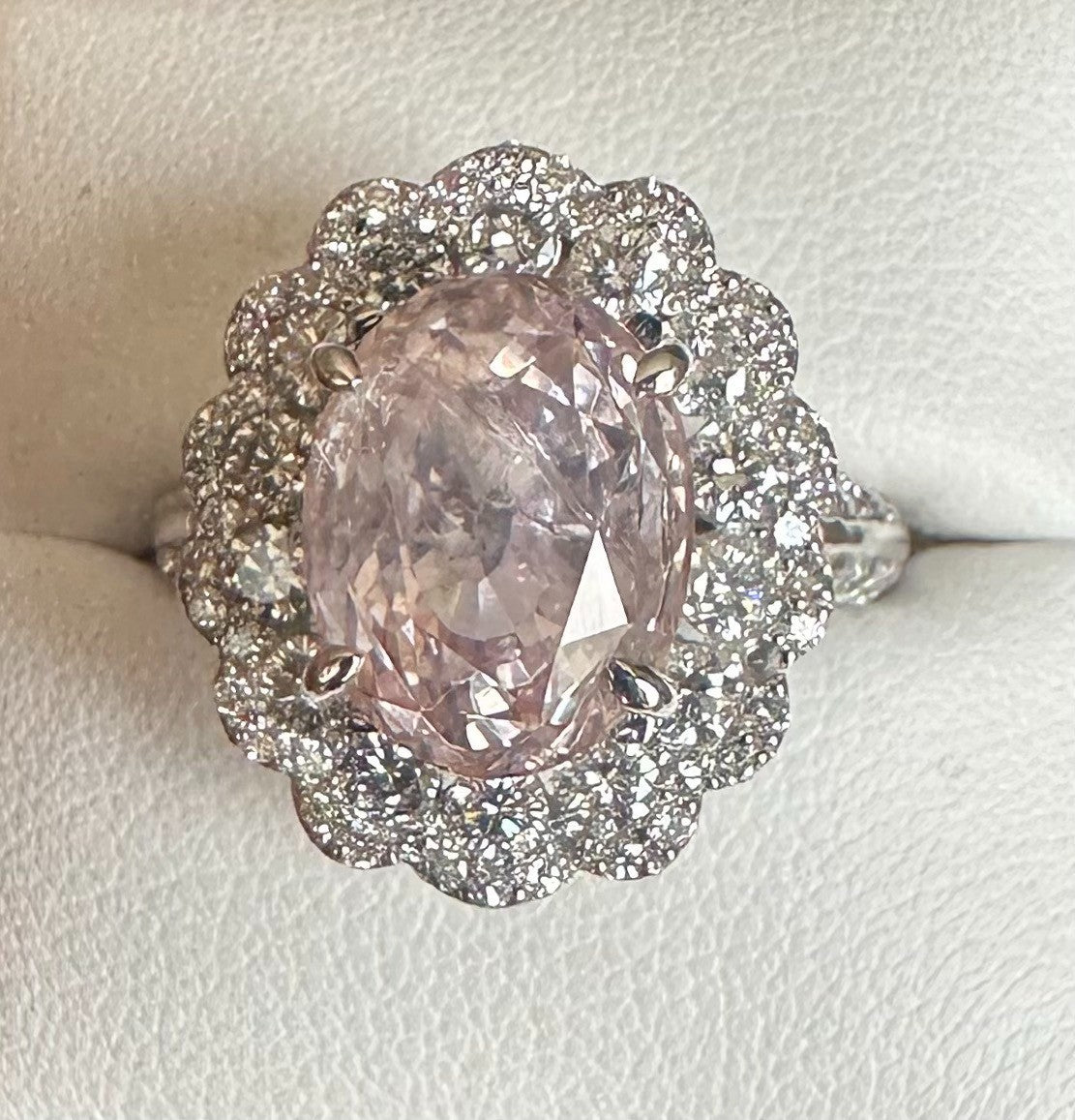 Unheated 9.78ct Padparadscha Sapphire No Heat Ring AIGS Cert- Impressive!