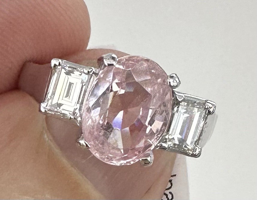 Sensational Unheated No Heat 3.06ct Padparadscha Sapphire Ring AIGS Certificate