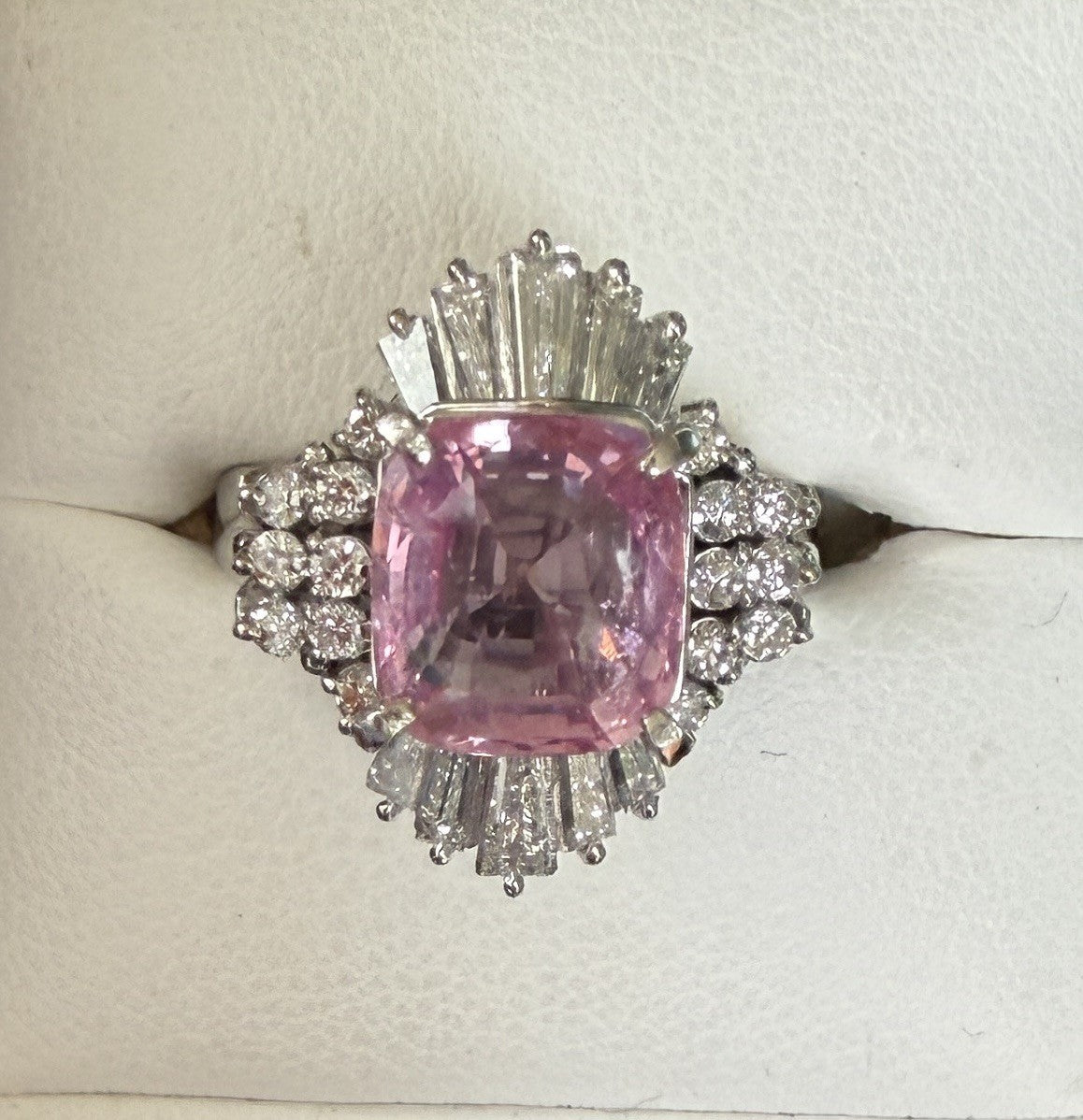 A Superb Unheated 3.64ct Padparadscha Sapphire No Heat Ring AIGS