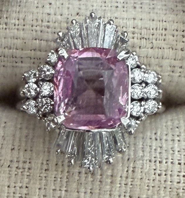 A Superb Unheated 3.64ct Padparadscha Sapphire No Heat Ring AIGS