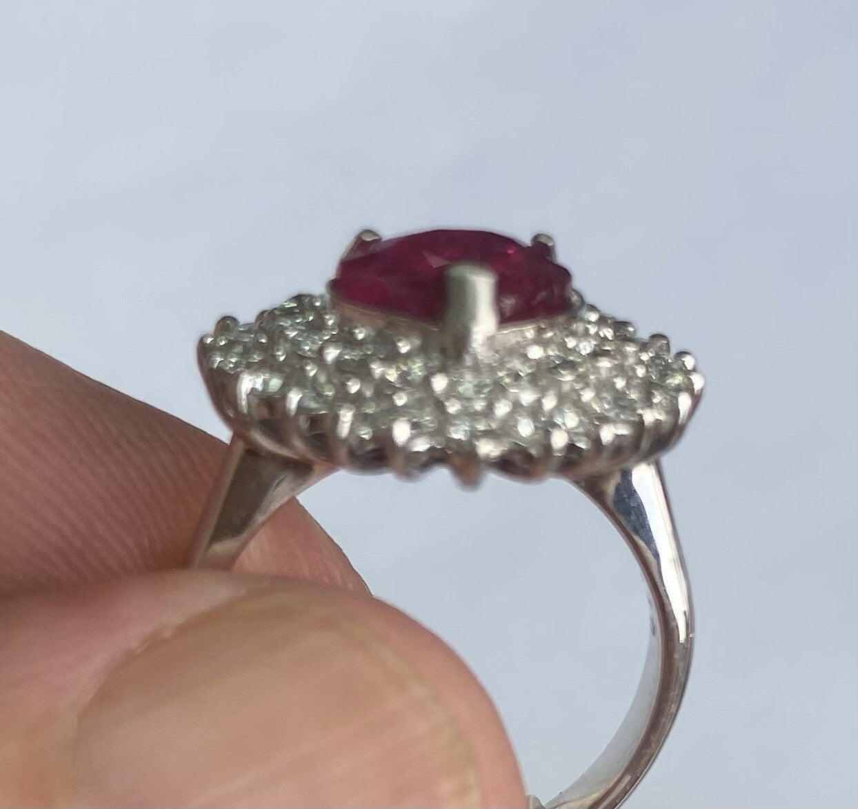 Unheated 2.09ct Burma Ruby & Diamond Platinum Ring + Certificate