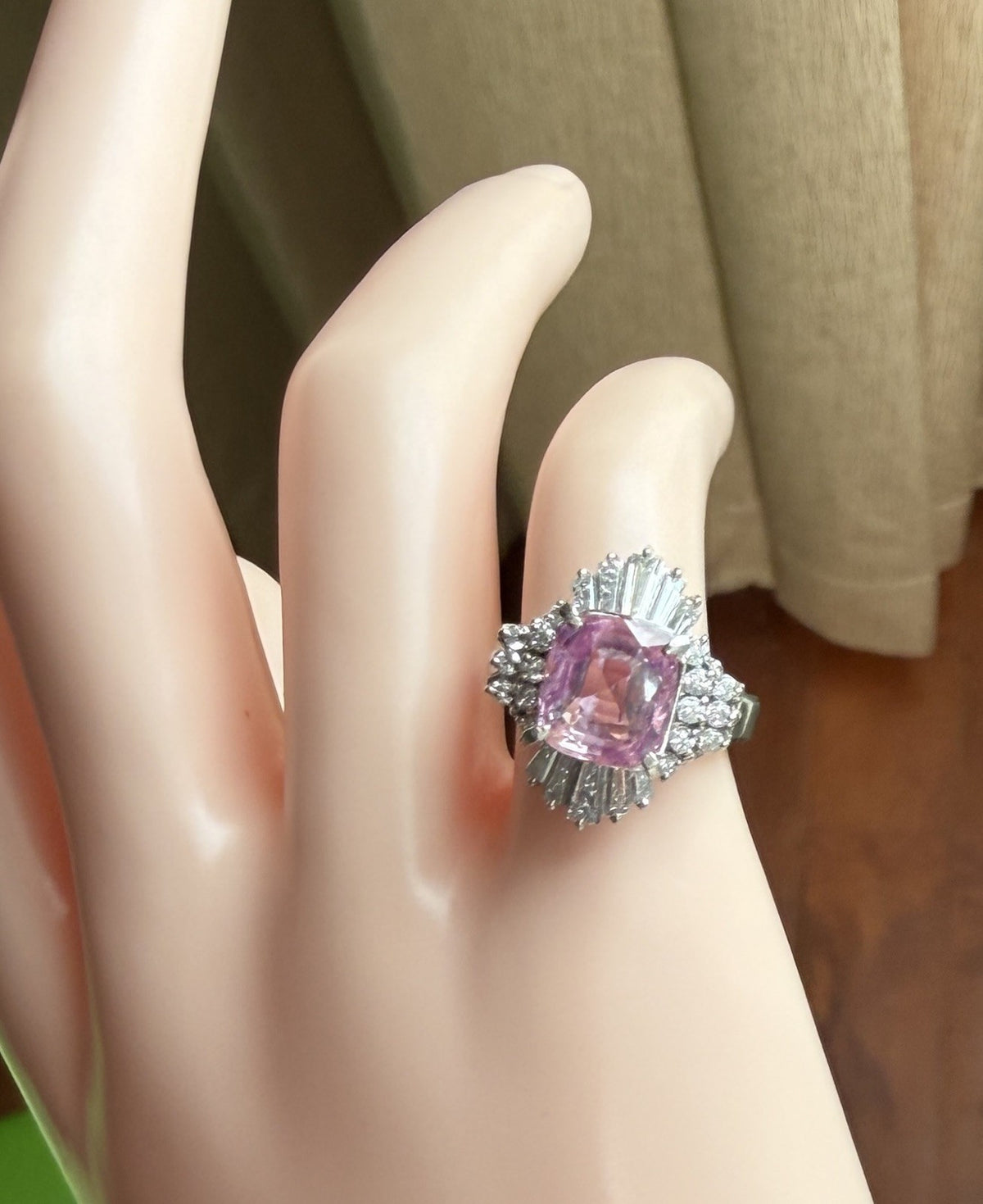 A Superb Unheated 3.64ct Padparadscha Sapphire No Heat Ring AIGS