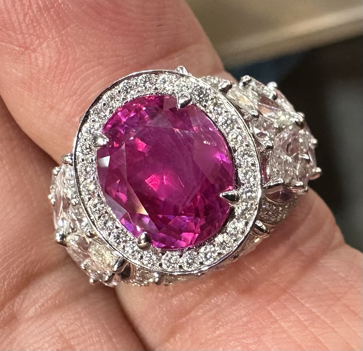 A Sensational Unheated No Heat 5.30ct Burma Burmese Ruby Ring GIA