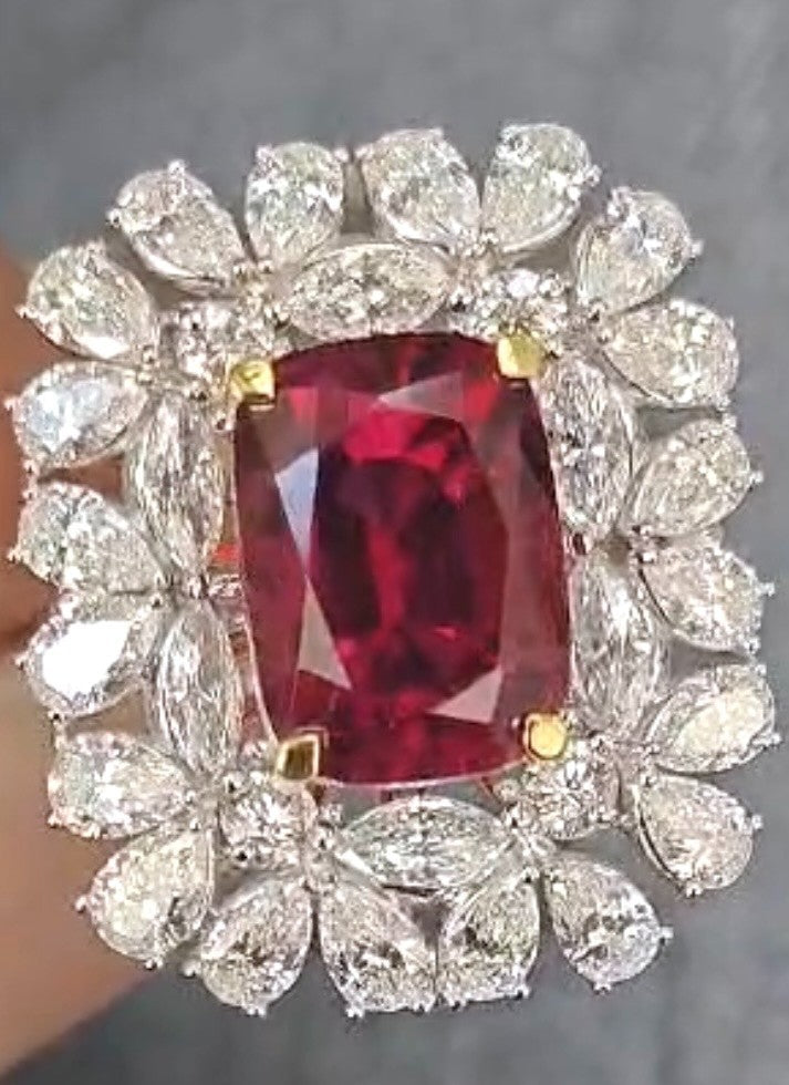 Unheated No Heat 5.19ct Thai Ruby Ring GIA - World Class!