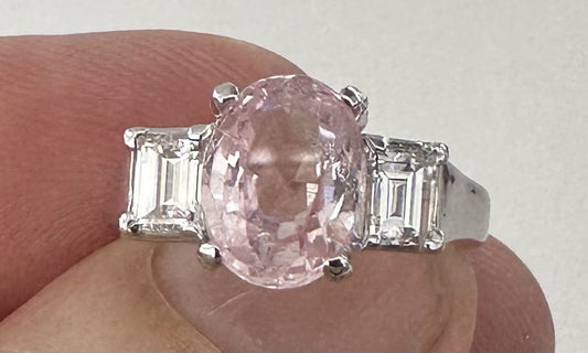 Sensational Unheated No Heat 3.06ct Padparadscha Sapphire Ring AIGS Certificate