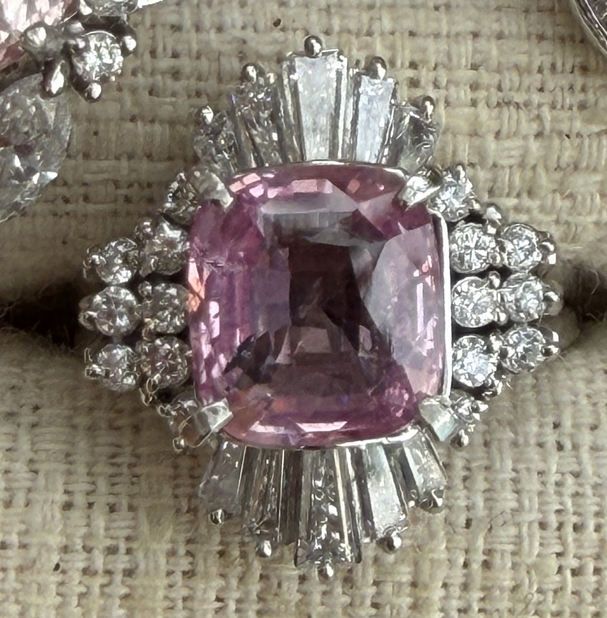 A Superb Unheated 3.64ct Padparadscha Sapphire No Heat Ring AIGS