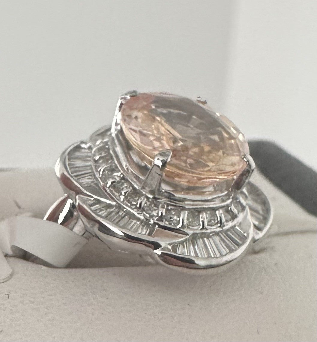 A Magnificent No Heat Unheated 4.71ct Padparadscha Sapphire Ring & AIGS Cert