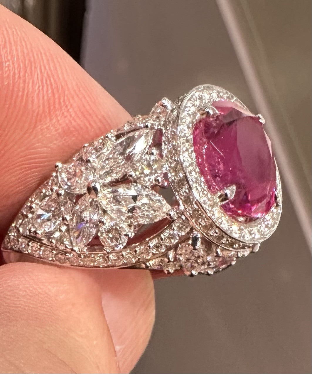 A Sensational Unheated No Heat 5.30ct Burma Burmese Ruby Ring GIA