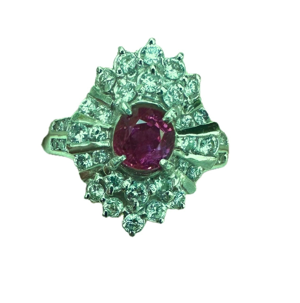 Unheated 1.12ct Burma Ruby Platinum Diamond Ring GIA No Heat - Exquisite!
