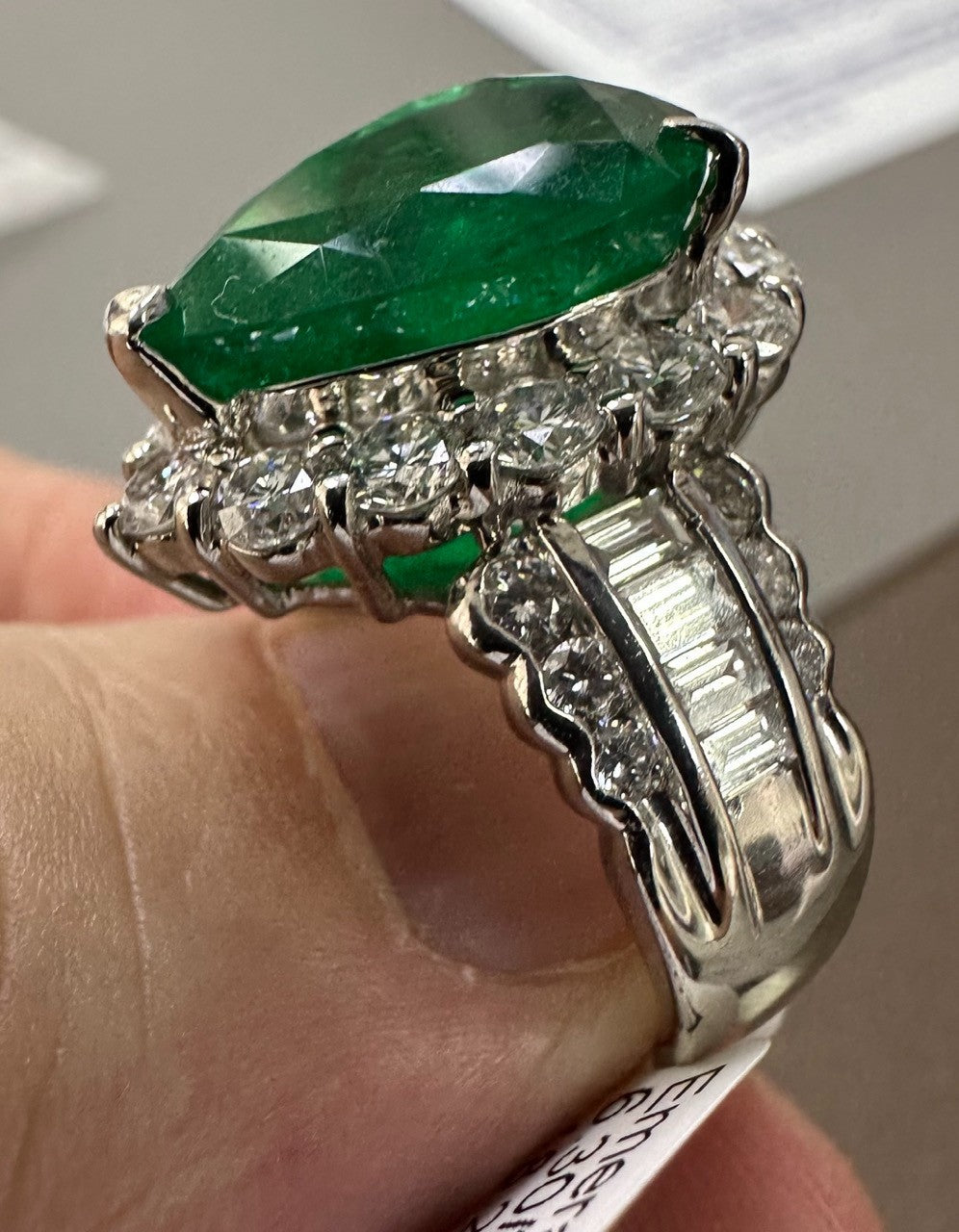 A Superb 6.30ct Muzo Colombia Emerald & Diamond Ring